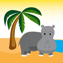 Store enrouleur tamisant Zoo Hippopotame