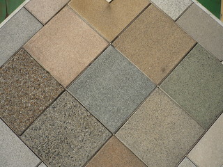 cast stone and floor tile samples