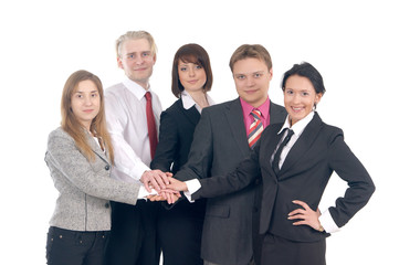 Group portrait of a young business team