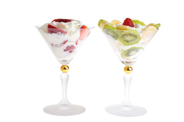 fruit with whipped cream