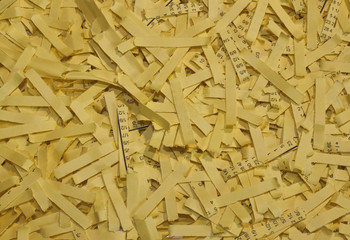 yellow shredded paper as a background
