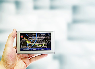 Gps in a man hand.