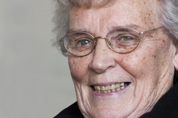 elderly lady laughing