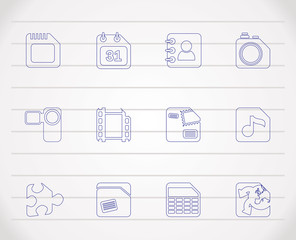 Mobile Phone, Computer and Internet Icons