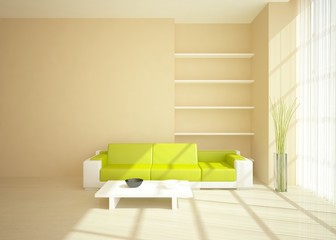 bright interior with furniture
