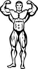 Stylized bodybuilder