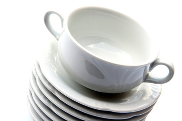 tazzina con piattini in ceramica