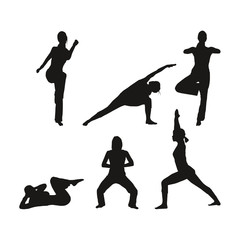 Silhouettes de gymnastes