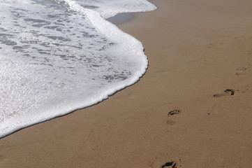 Footprints on the beach