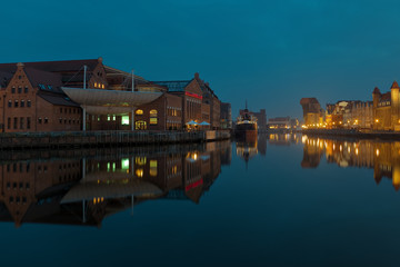 Gdansk of Riverside at night