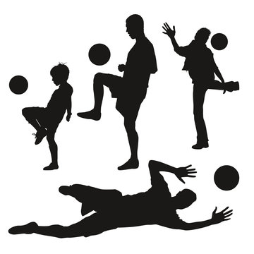 Silhouettes de footballeurs