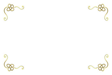 fondo enmarcado blanco flores oro