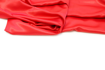 Elegant and soft red satin isolated