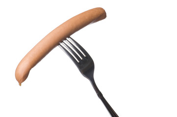 frankfurter on fork