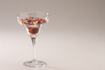 Pills in a glass.