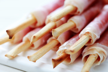 grissini with ham