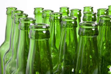 Empty glass bottles