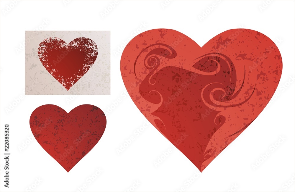 Canvas Prints Heart with ornament, grunge texture.