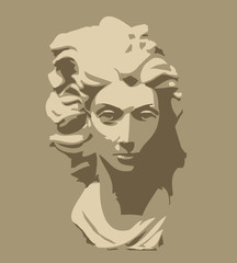 marble sculpture of head of woman