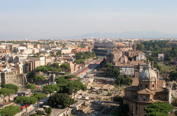 Fototapeta na wymiar Rome - Forum Romanum and Colosseum