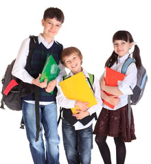 Happy kids going to school