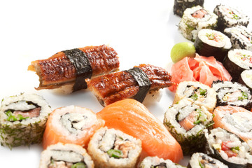 Different types of sushi.