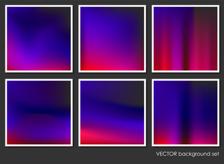 Fototapeta premium Fluid Aurora on Colorful Abstract Background Set