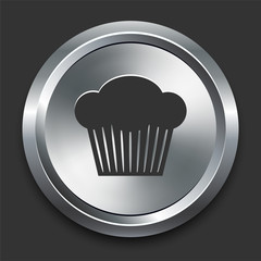 Cupcake Icon on Metal Internet Button