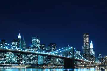 Brooklyn Bridge At Night, New York City
