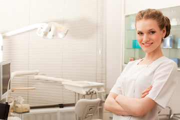 young dental assistant