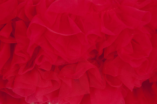 red Tule Fabric Background