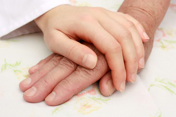 Old and young hand