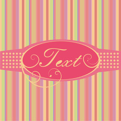 pink vector label with flowers
