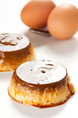 Obraz na płótnie Canvas homemade egg flan with caramel