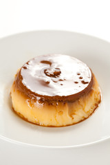 homemade egg flan with caramel