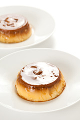 homemade egg flan with caramel