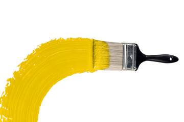 Brush With Yellow Paint