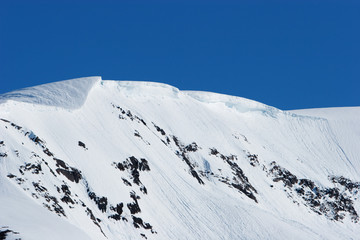 Snowy mountain peaks