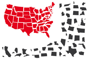 USA map puzzle - obrazy, fototapety, plakaty