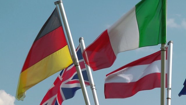 Flaggen im Wind Video Europa
