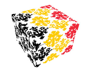 Geschenkbox in den Farben der belgischen Flagge