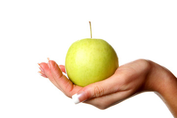 Woman Holding a Green Apple. Model Released