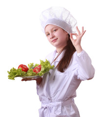 Young chef with healthy food