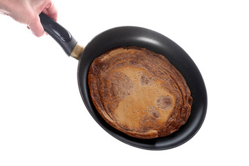 Chocolate Pancake in Frying Pan
