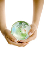 HANDS HOLD THE GLOBE