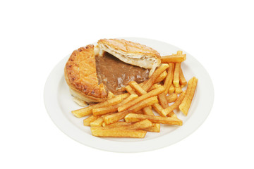 Meat pie and fries