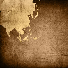 aged asia map-grunge artwork