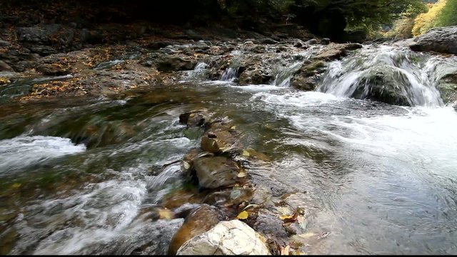 Waterfall Huk in the Carpathians Mountains