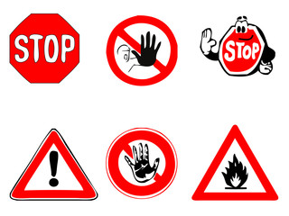 vector stop and warning sign selection