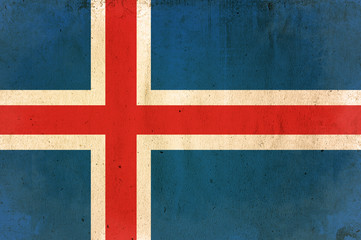 Fototapeta premium flag of island - old and worn paper style